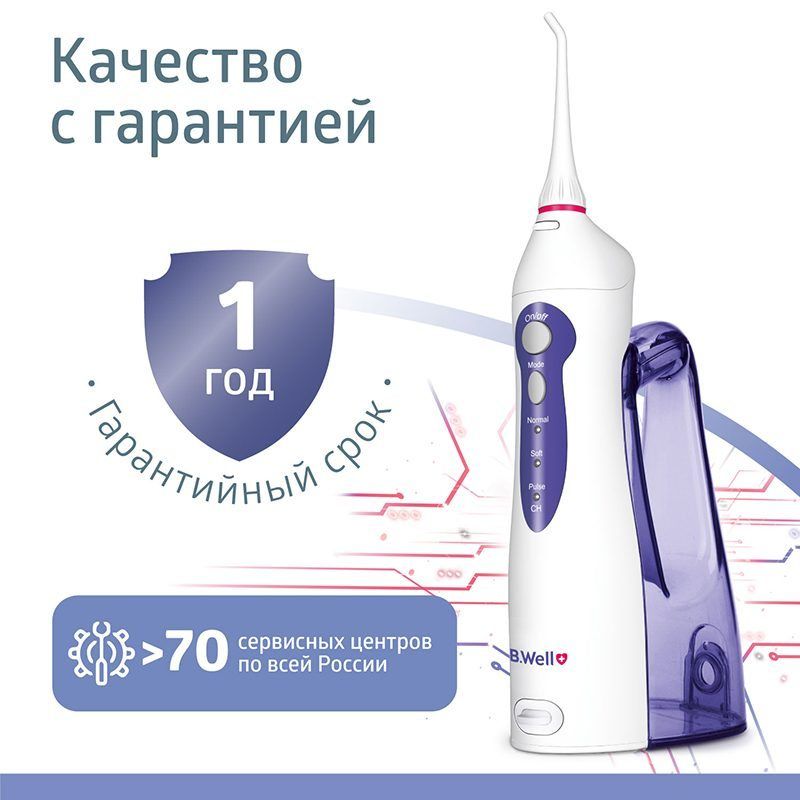 Портативный медицинский ирригатор для полости рта B.Well WI-911 с дополнительной емкость 330 мл